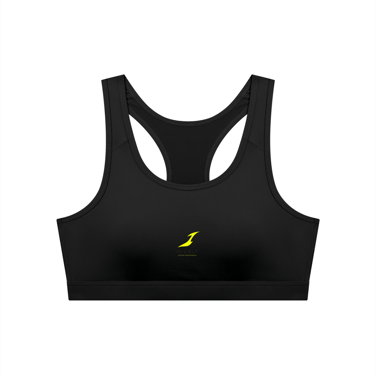 Women's Cropped Sports Bra in Black — HIVOLT