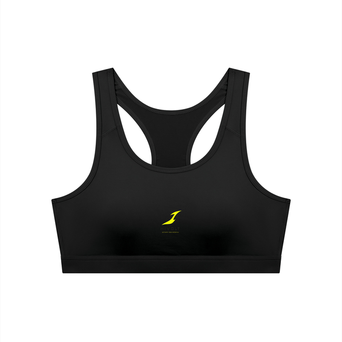 Women's Cropped Sports Bra in Black — HIVOLT
