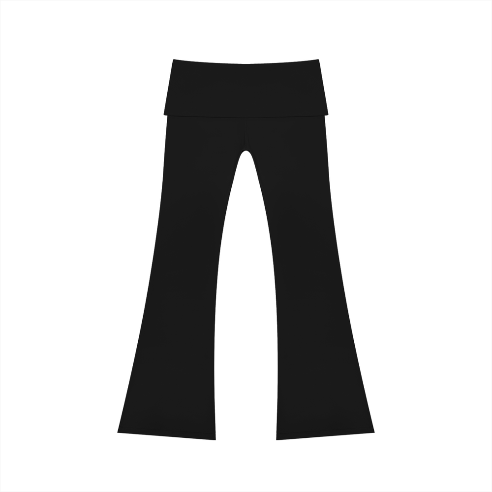 Women's High Rise Flared Yoga Pants in Black, alternate view — HIVOLT
