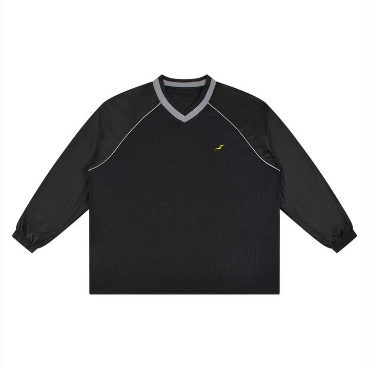 Unisex Paneled Long Sleeve Jersey in Black — HIVOLT