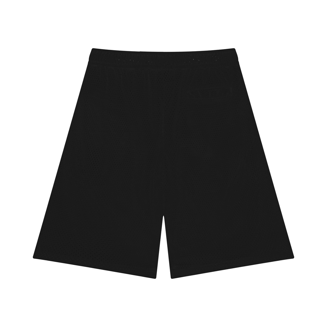 Unisex Mesh Basketball Shorts in Black, alternate view — HIVOLT
