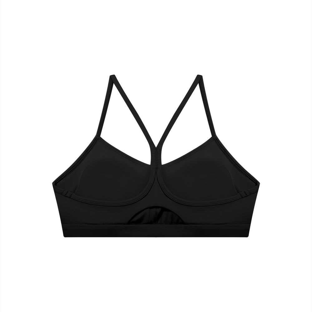 Women's Tight Cropped Sports Bra in Black, alternate view — HIVOLT