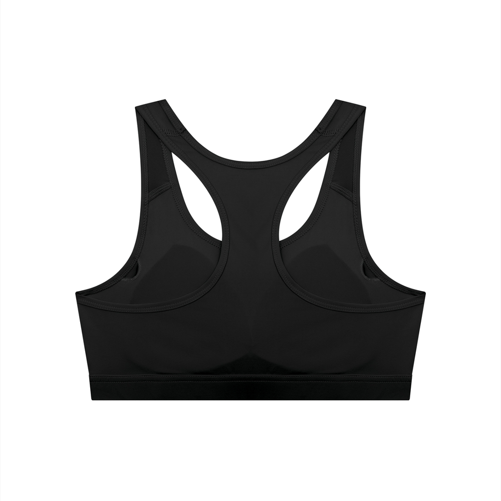 Women's Cropped Sports Bra in Black, alternate view — HIVOLT