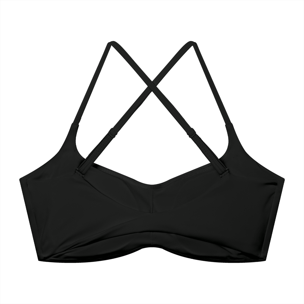 Women's Cropped Sports Bra in Black, alternate view — HIVOLT