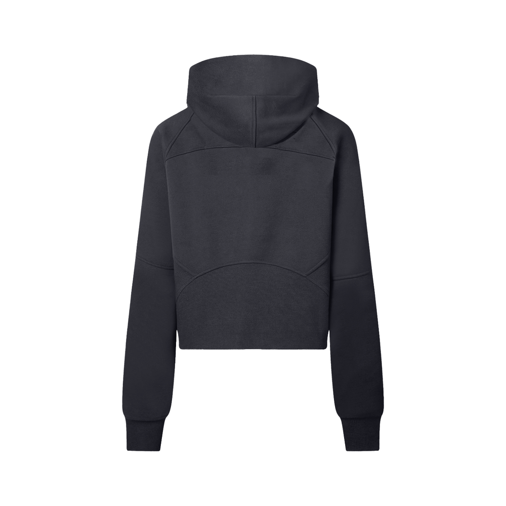 Cropped Half-Zip Hoodie in Black, alternate view — HIVOLT