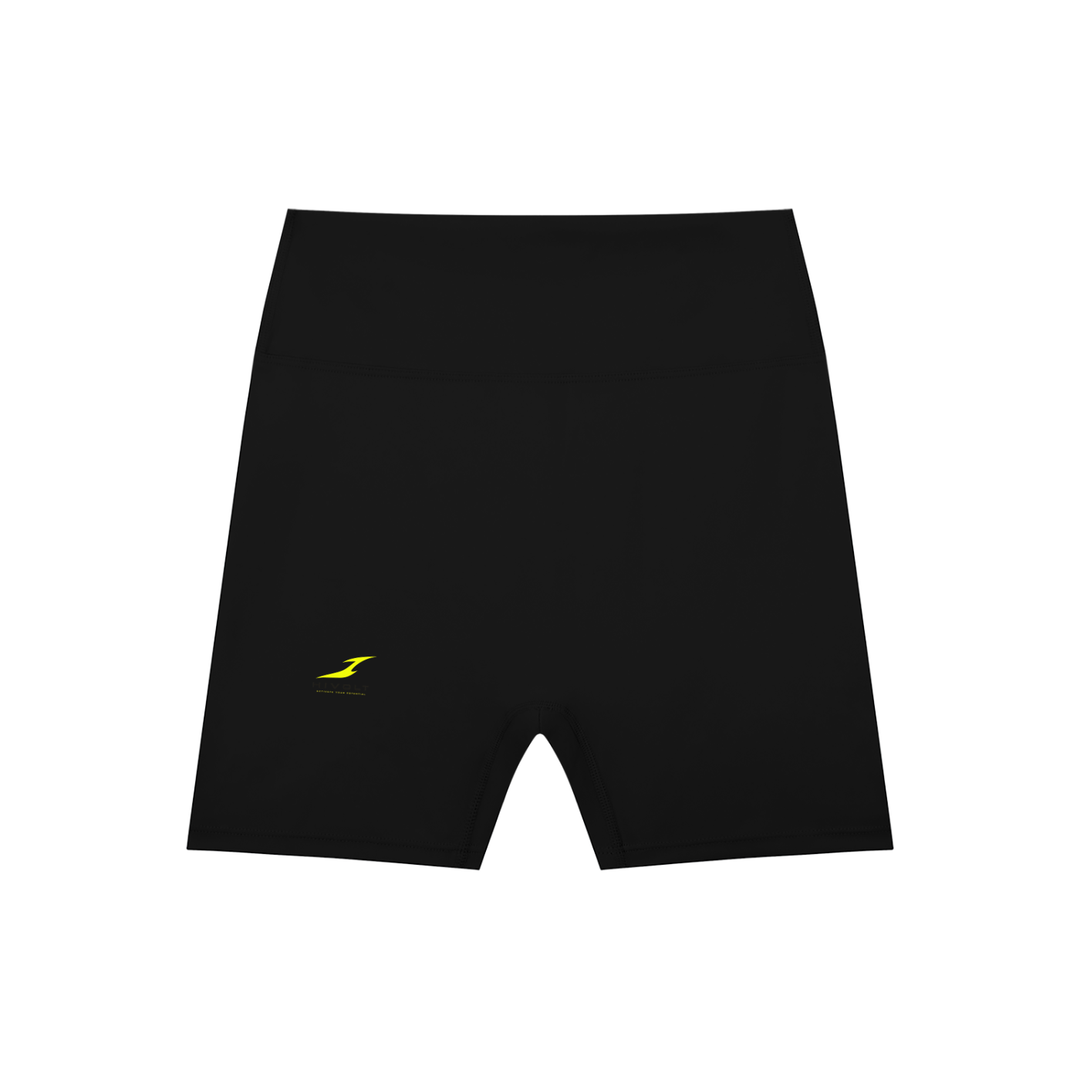 High-Waisted Blend Biker Shorts in Black — HIVOLT