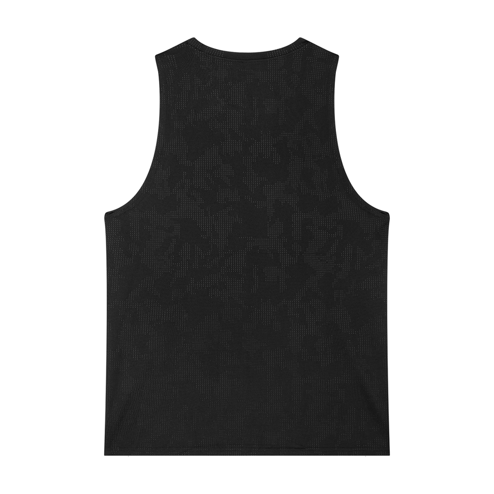 Men's Jacquard Performance Tank Top in Black, alternate view — HIVOLT