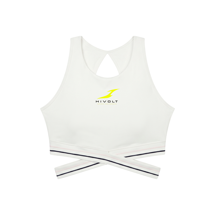 Women's Criss-Cross Band Sports Bra in White — HIVOLT