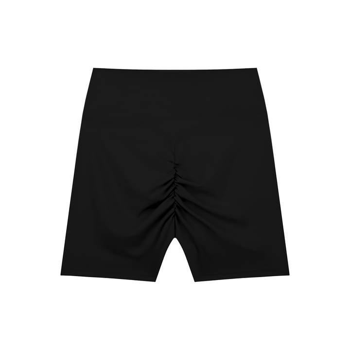 High-Waisted Blend Biker Shorts in Black, alternate view — HIVOLT