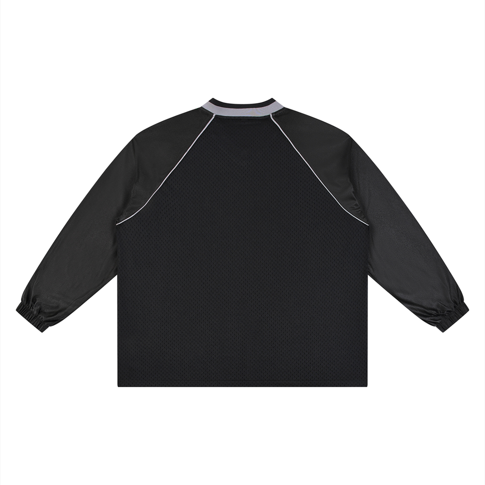 Unisex Paneled Long Sleeve Jersey in Black, alternate view — HIVOLT