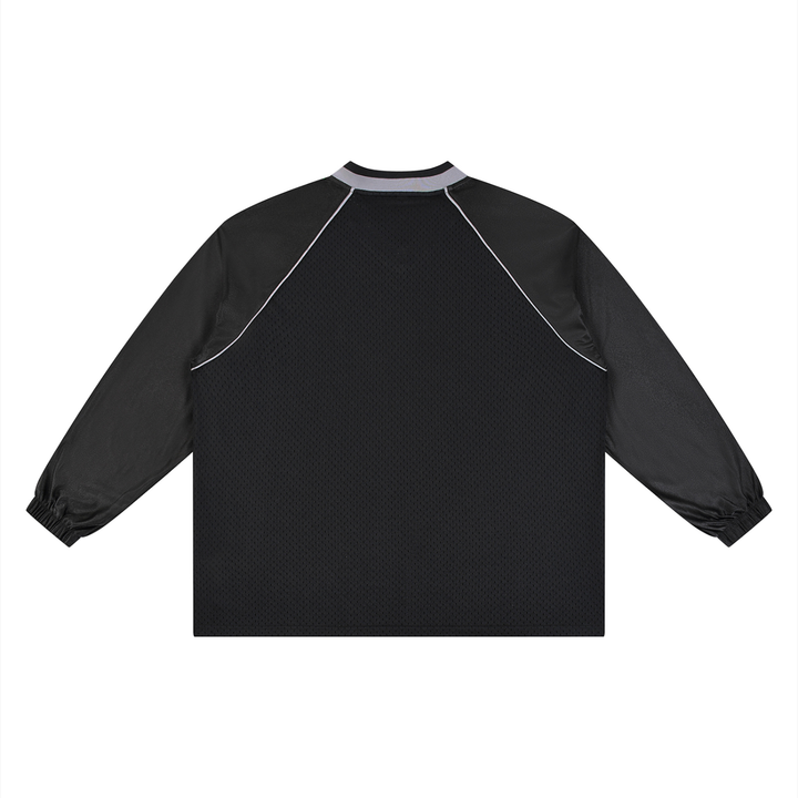 Unisex Paneled Long Sleeve Jersey in Black, alternate view — HIVOLT
