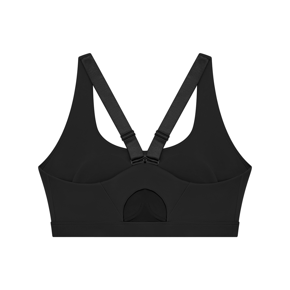 Women's Yoga Sports Bra in Black, alternate view — HIVOLT