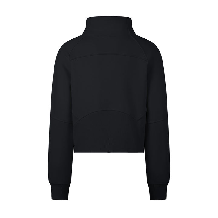 Cropped Half-Zip Sweatshirt in Black, alternate view — HIVOLT