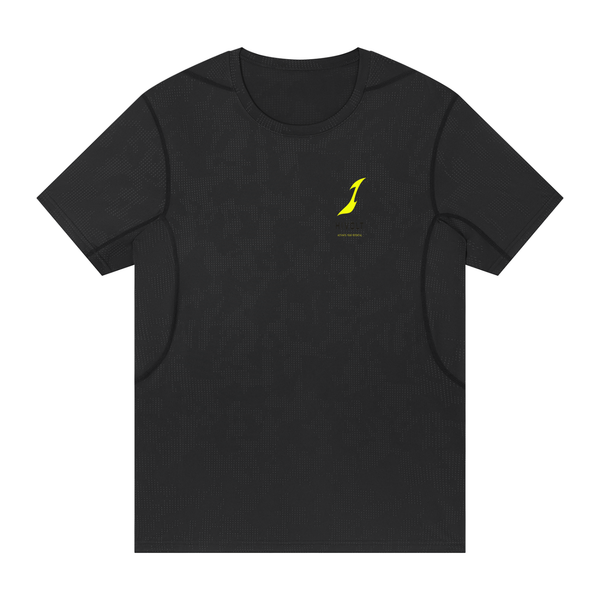 Men's Jacquard Slim Mesh T-Shirt in Black — HIVOLT