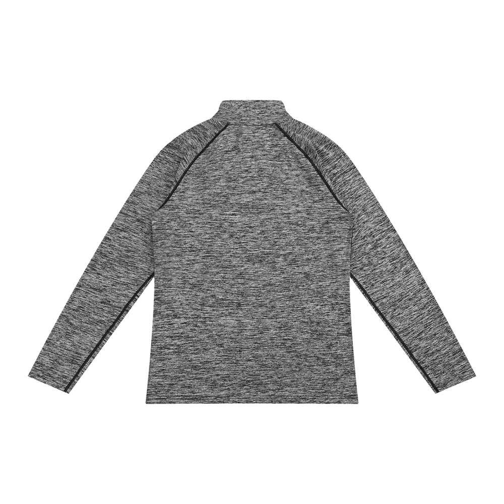 Men's Quarter-Zip Performance Long Sleeve T-Shirt in Static Gray, alternate view — HIVOLT