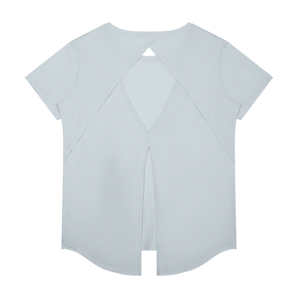 Women's Raglan Training T-Shirt in Gray Blue, alternate view — HIVOLT