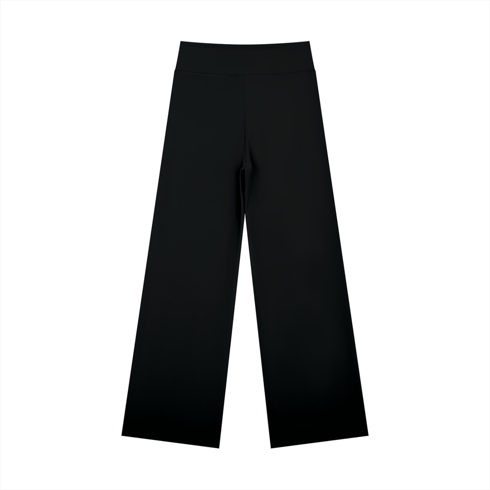 Women's High Rise Straight Leg Yoga Pants in Black, alternate view — HIVOLT