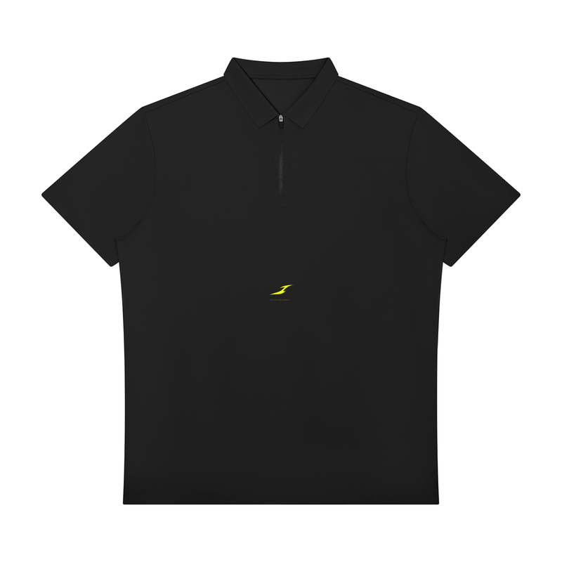 Men's Quarter-Zip Performance Polo Shirt in Black — HIVOLT
