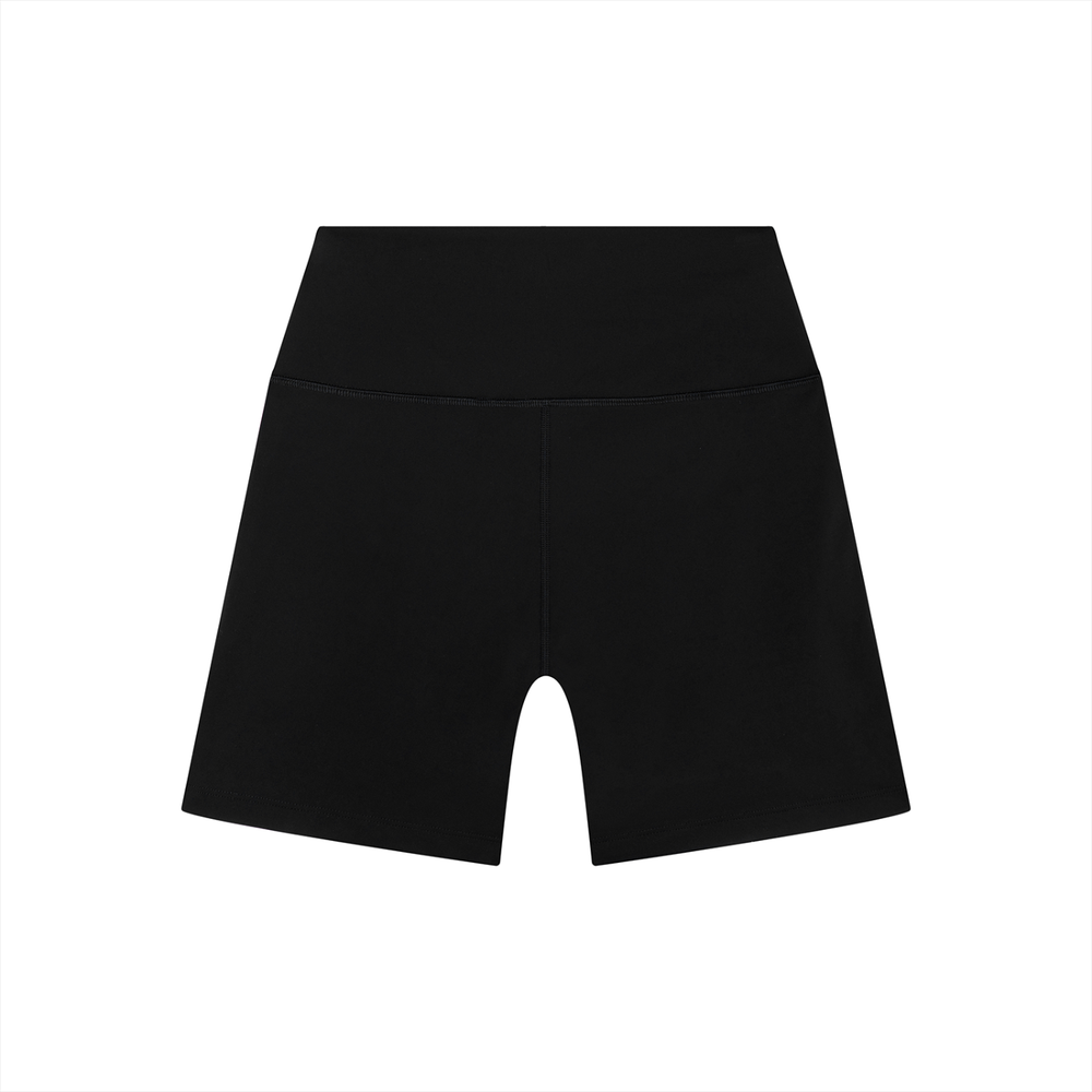 Women's High Rise Tight Yoga Shorts in Black, alternate view — HIVOLT