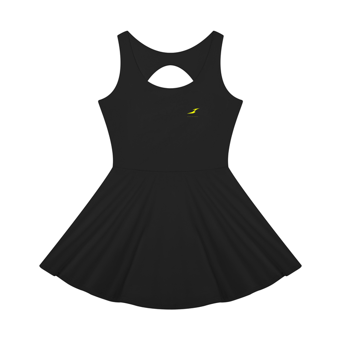 Women's Open-Back Tennis Dress in Black — HIVOLT