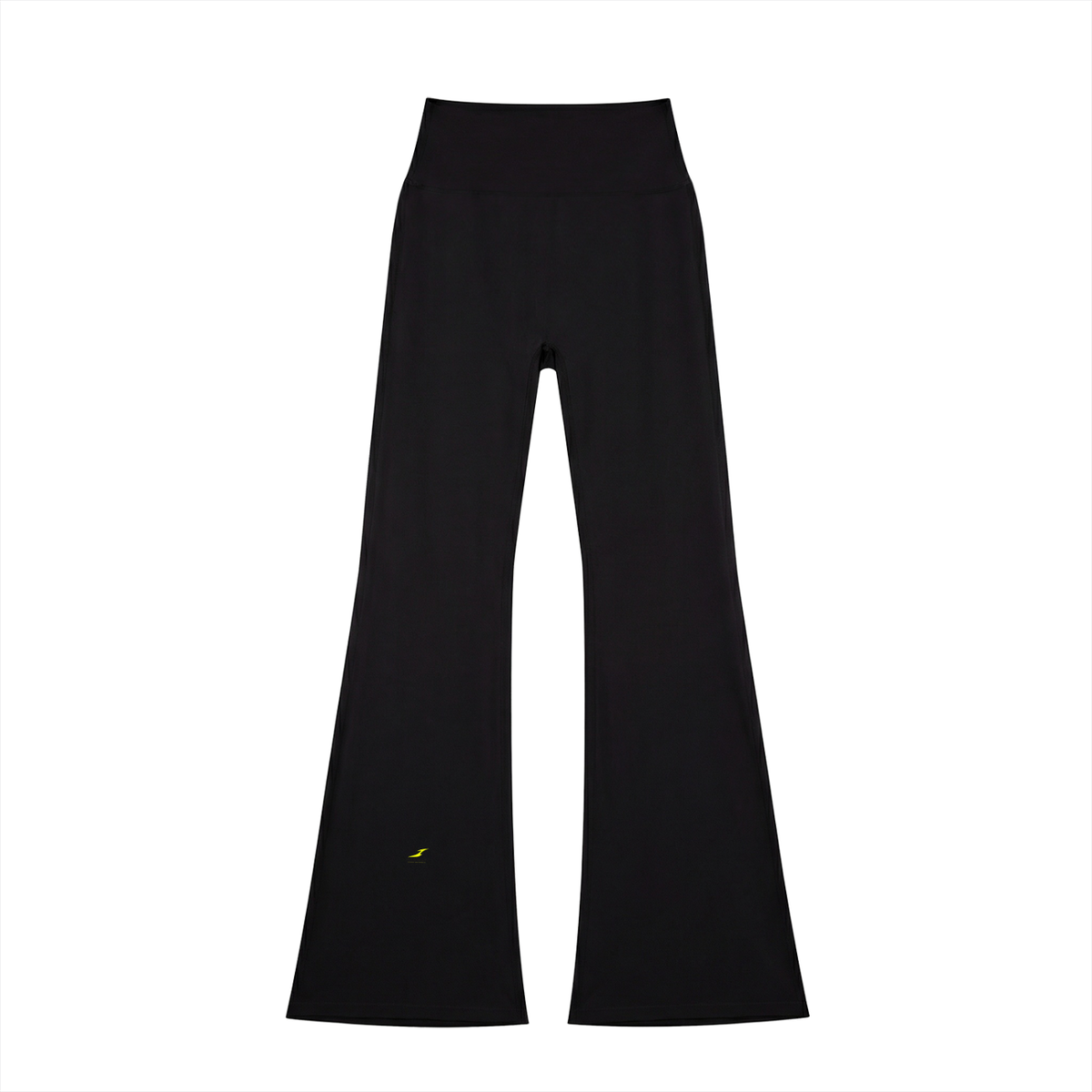 Voltcore 2-Piece Set — high-waisted flare leggings in matte black, 220 g/m², supplier studio photograph