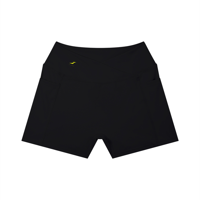 Women's High Rise Pocket Yoga Shorts in Black — HIVOLT