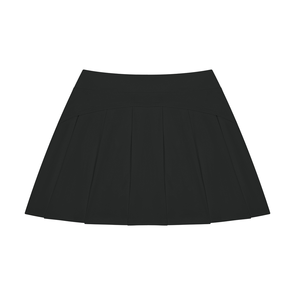 Women's High Rise A-Line Skirt in Black, alternate view — HIVOLT