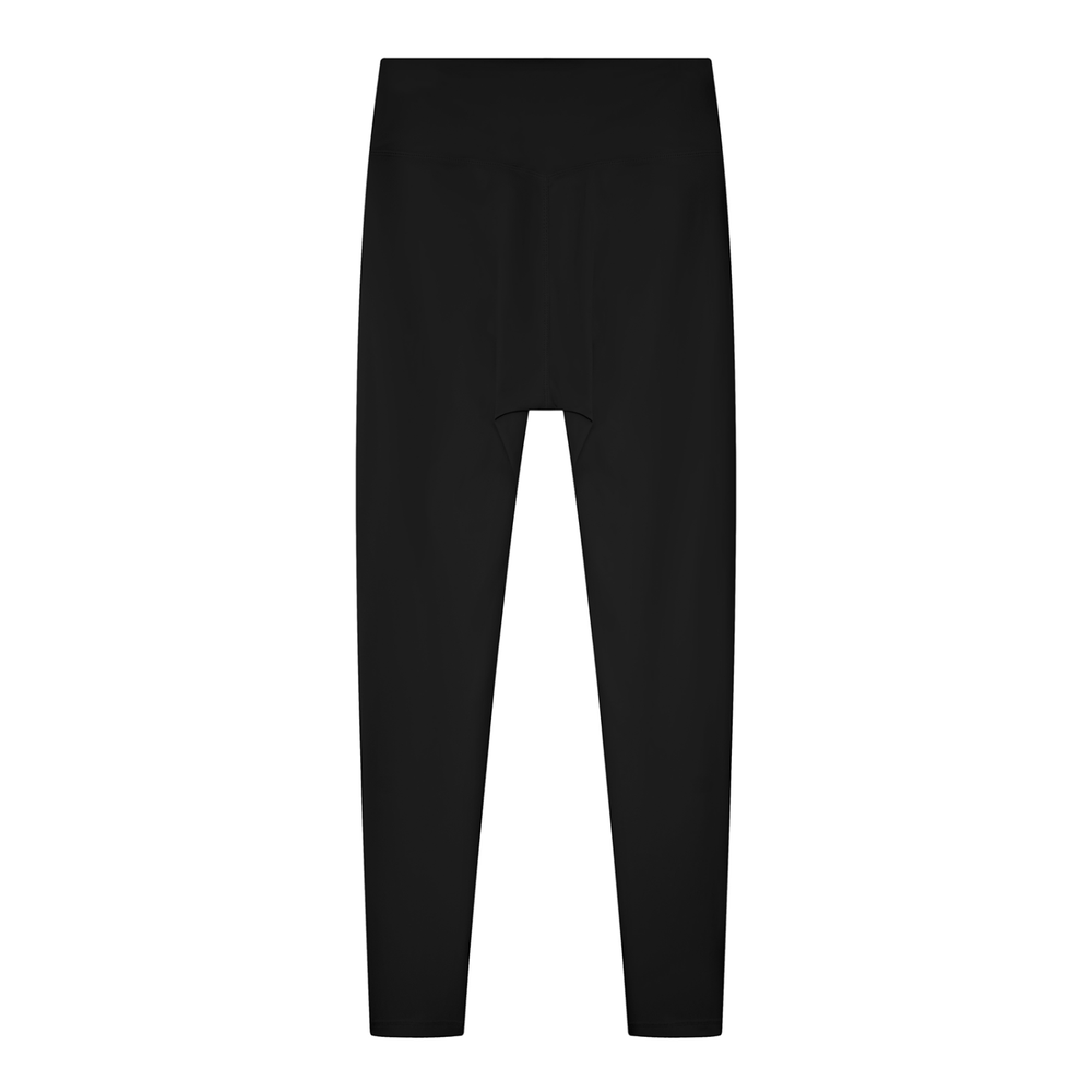 Women's Solid High Rise Leggings in Black, alternate view — HIVOLT