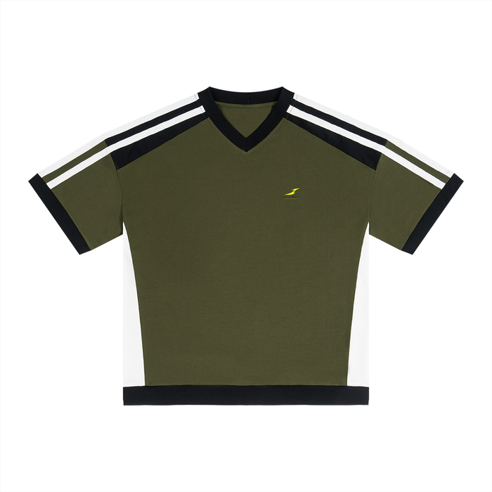 Unisex Color Block Raglan T-Shirt in Army Green — HIVOLT