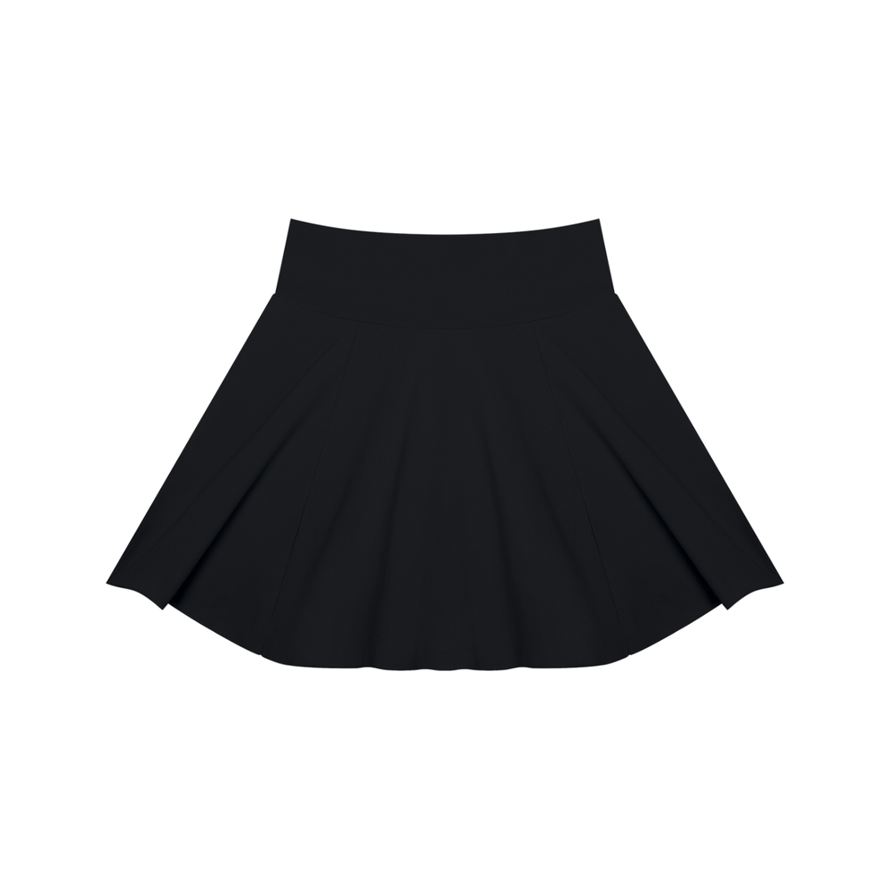Women's Pleated A-Line Tennis Skirt in Black, alternate view — HIVOLT