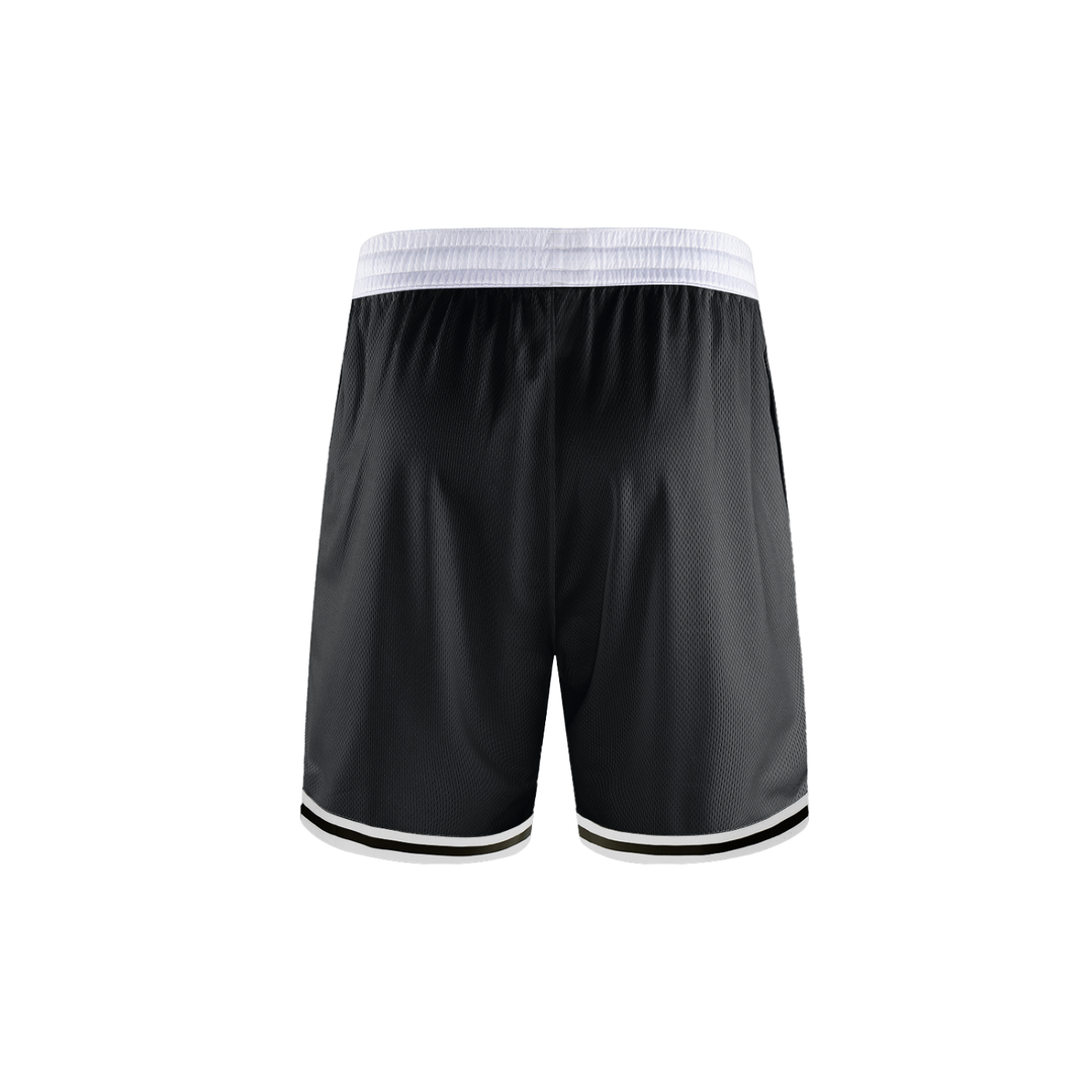 Classic Stripe Trim Basketball Shorts in Black, alternate view — HIVOLT