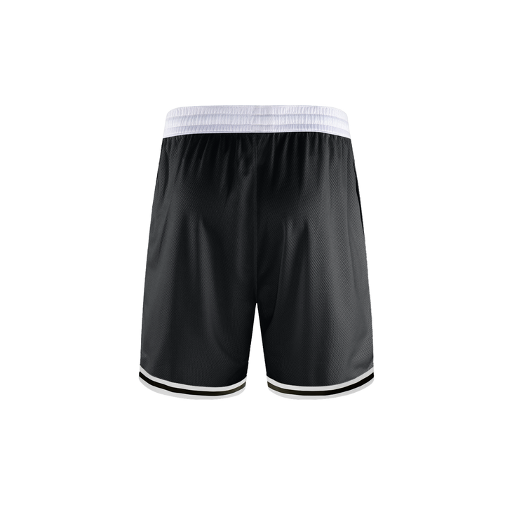 Classic Stripe Trim Basketball Shorts in Black, alternate view — HIVOLT