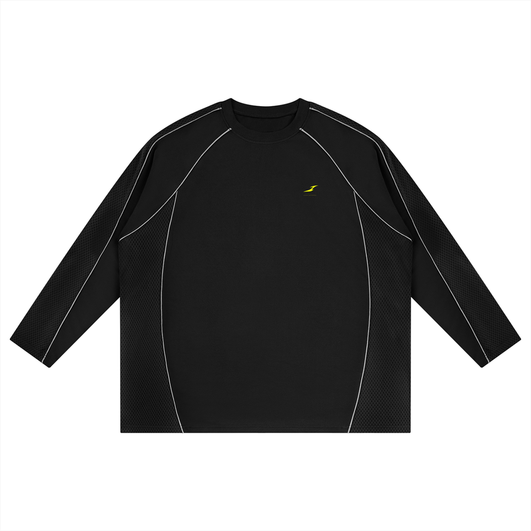 Unisex Paneled Raglan Soccer Jersey in Black — HIVOLT