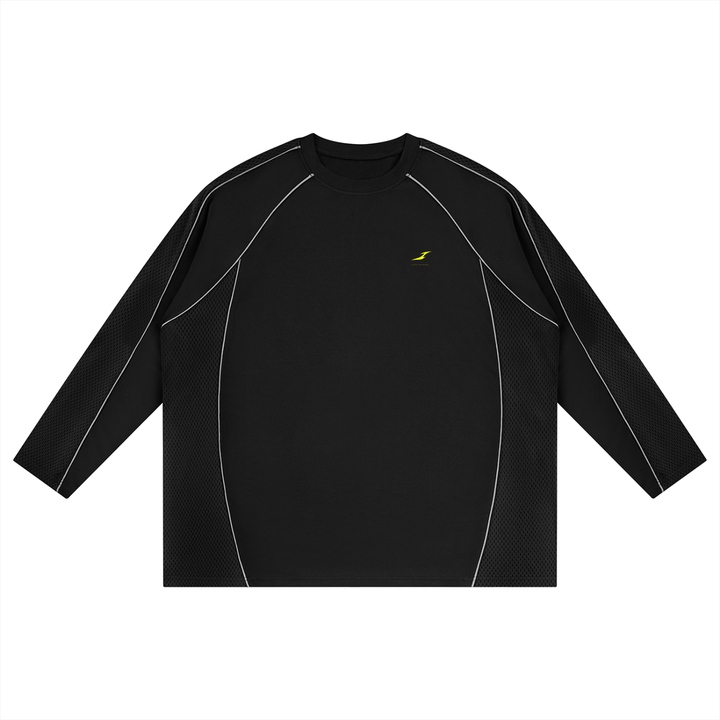 Unisex Paneled Raglan Soccer Jersey in Black — HIVOLT