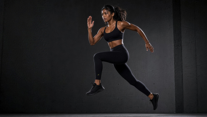 Woman wearing HIVOLT High-Waisted Yoga Leggings, campaign hero