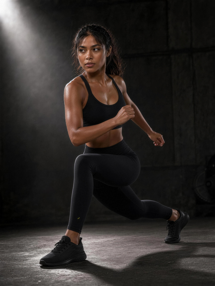 Woman wearing HIVOLT High Waisted Ankle Leggings, in action