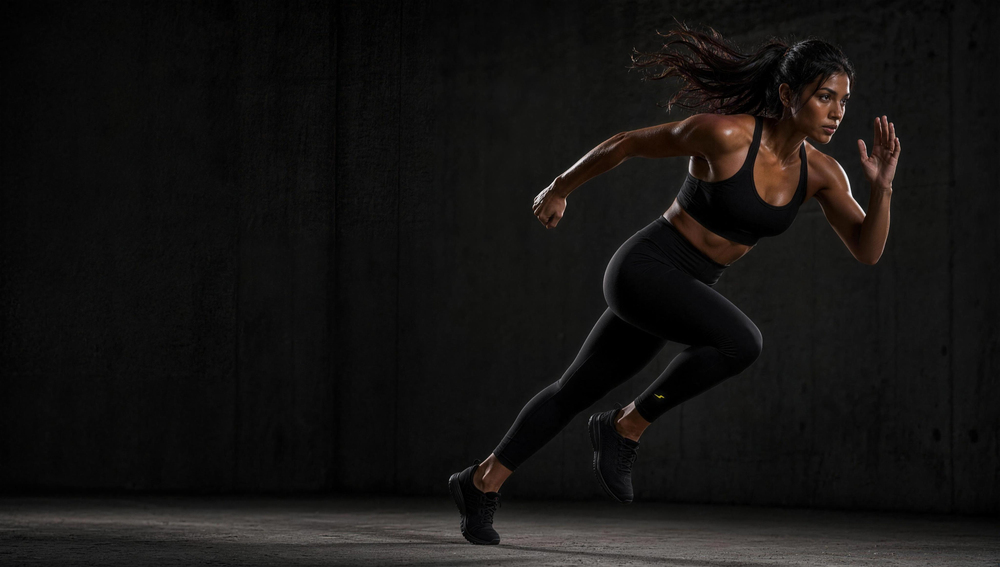 Woman wearing HIVOLT Solid High Rise Leggings, campaign hero