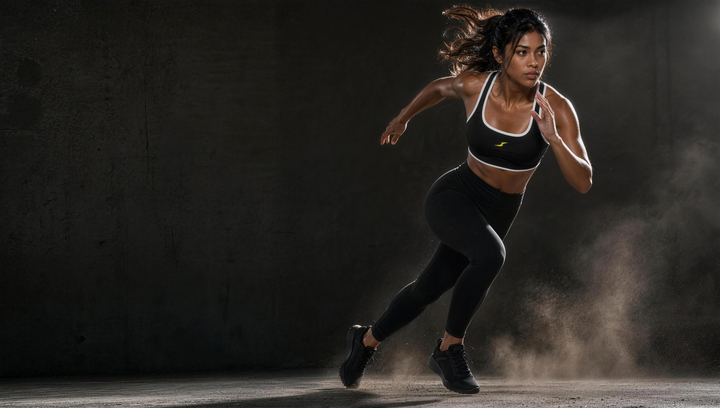 Woman wearing HIVOLT Color Block Yoga Sports Bra, campaign hero