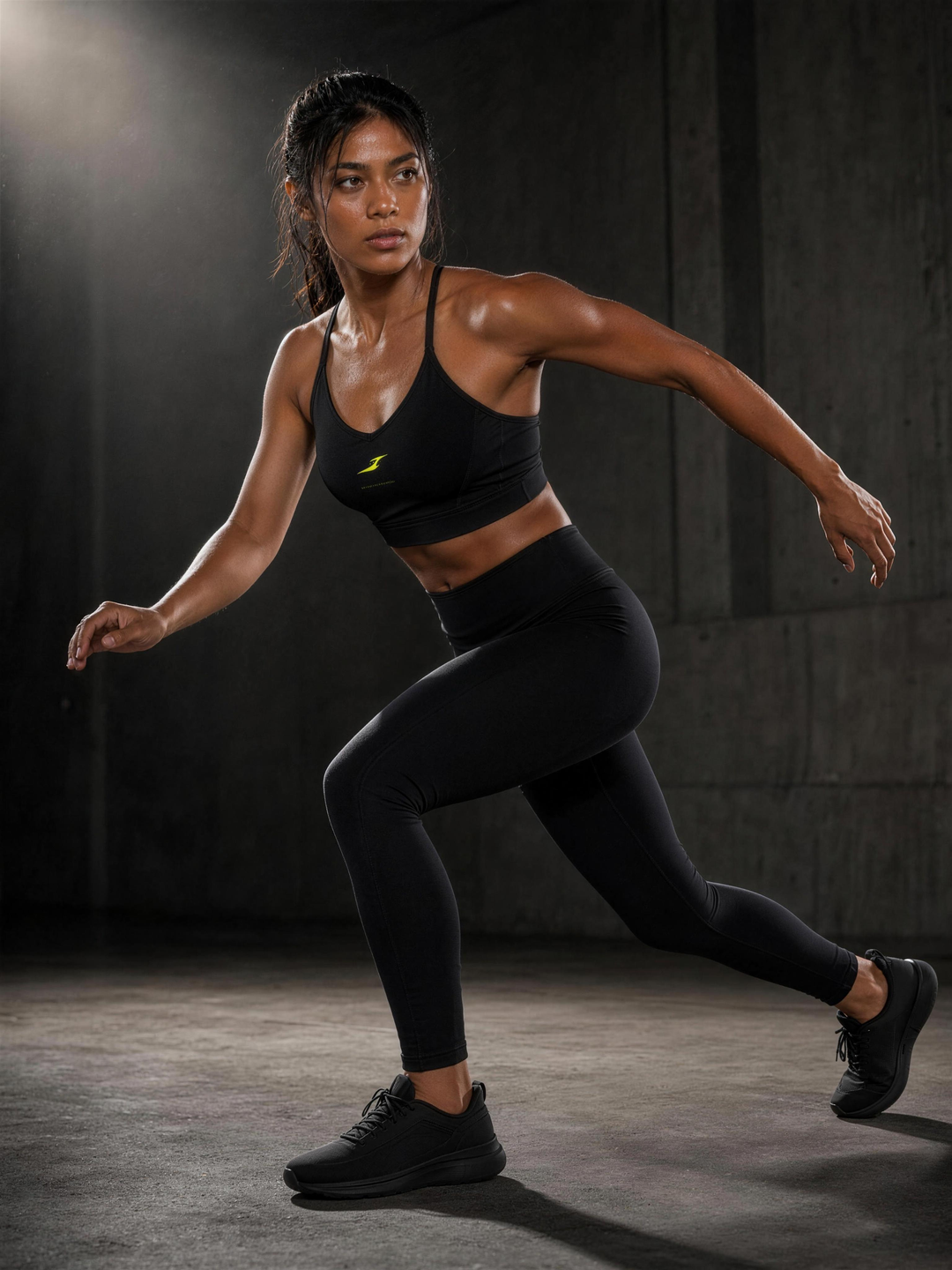 Woman wearing HIVOLT Yoga Sports Bra, in action