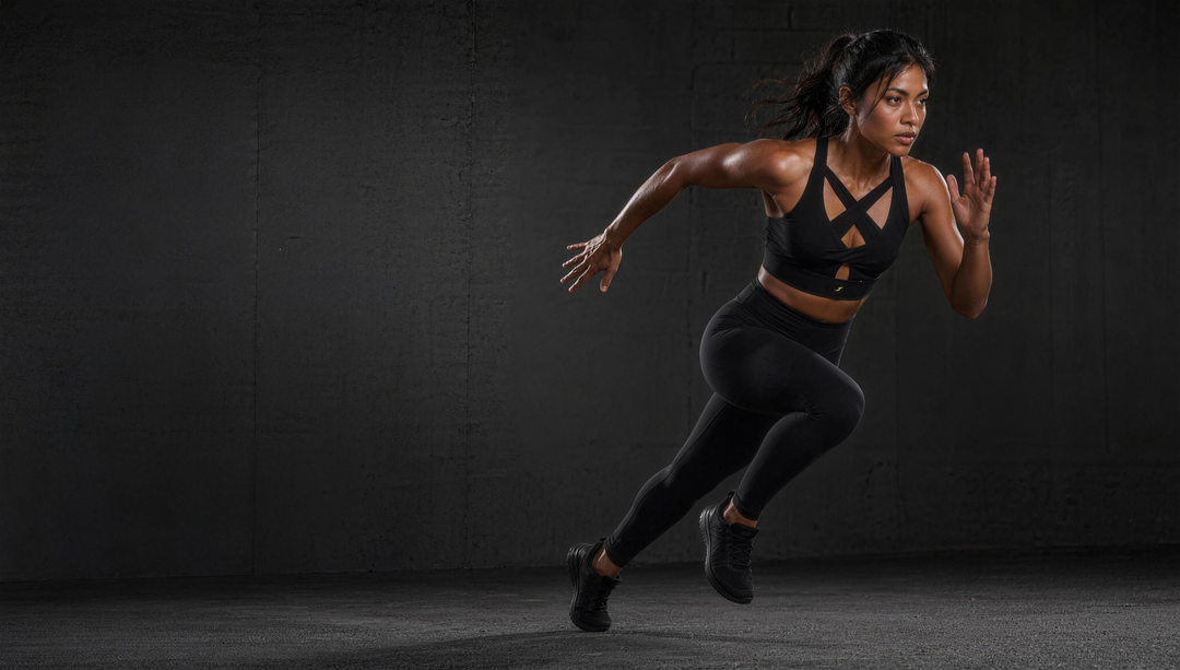 Woman wearing HIVOLT Twist Front V-Neck Sports Bra, campaign hero