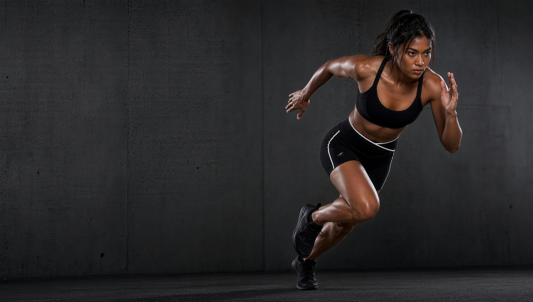 Woman wearing HIVOLT High Rise Color Block Yoga Shorts, campaign hero