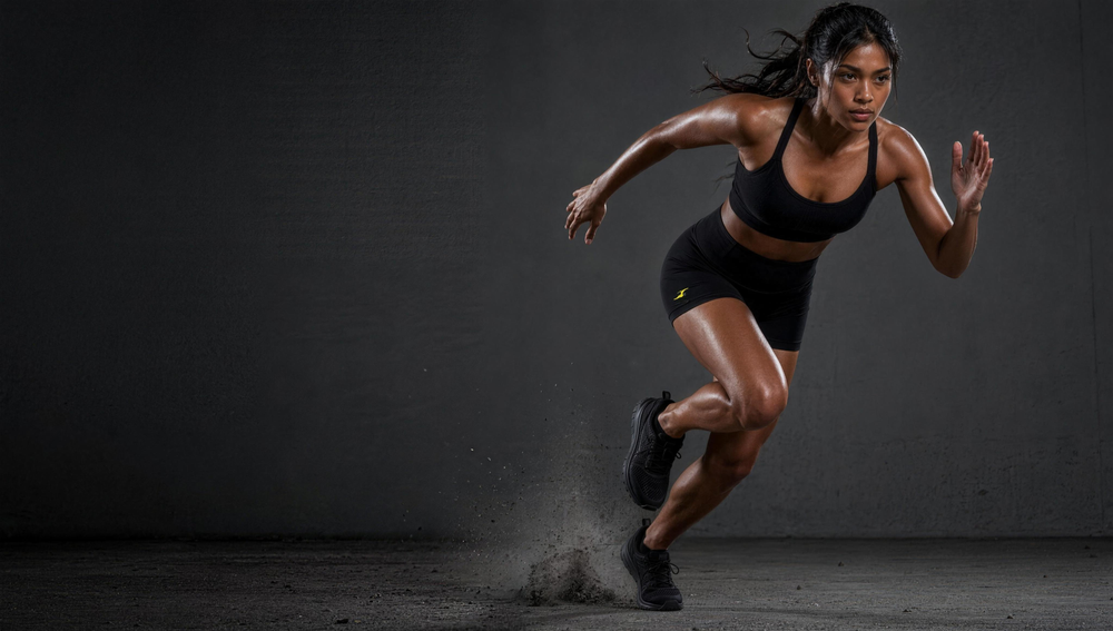 Woman wearing HIVOLT High Rise Yoga Shorts, campaign hero