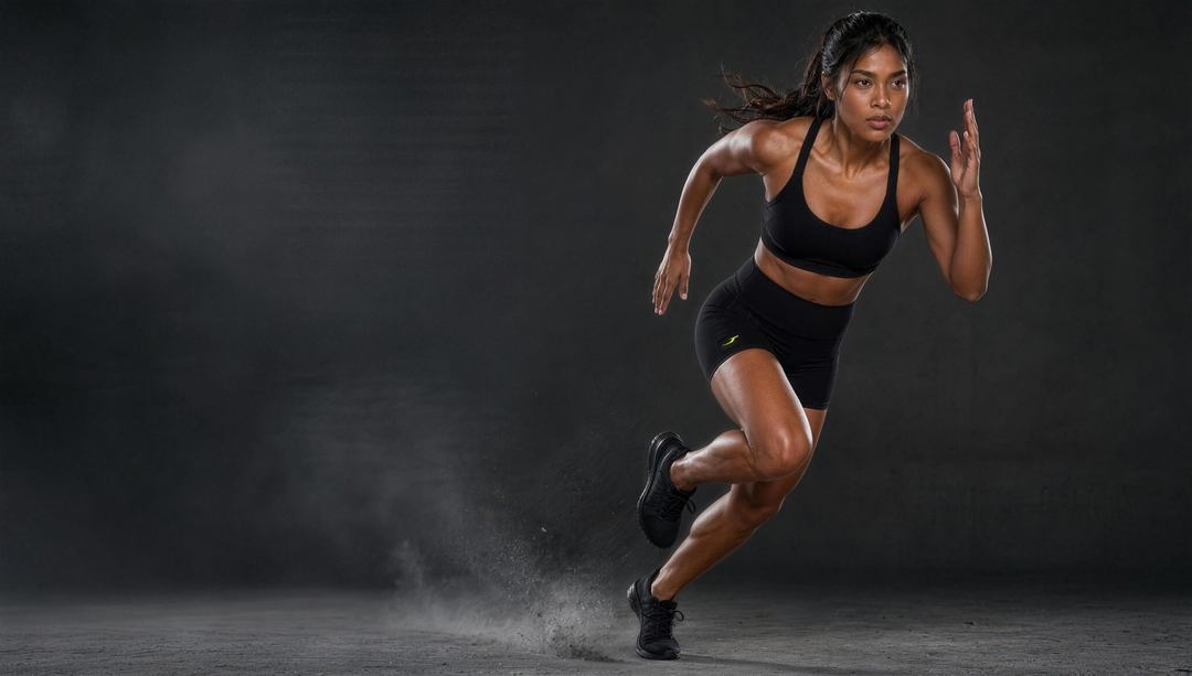 Woman wearing HIVOLT High-Waisted Blend Biker Shorts, campaign hero