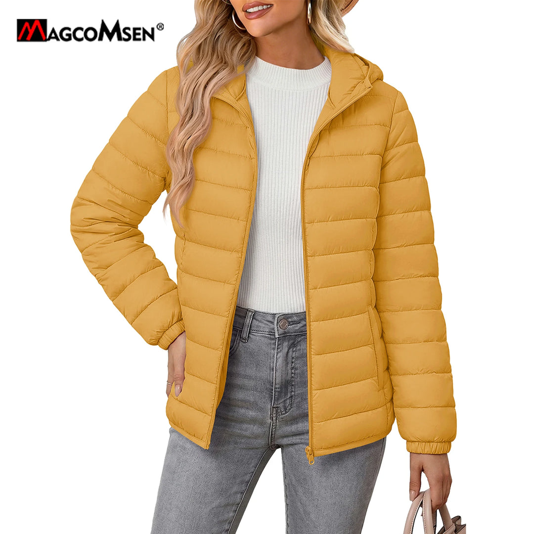 Women's Lightweight Hooded Quilted Zip Coat — hero