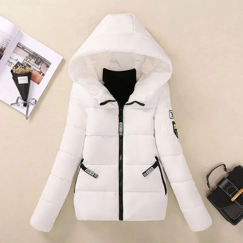 Women's Hooded Cotton-Padded Short Winter Jacket — hero