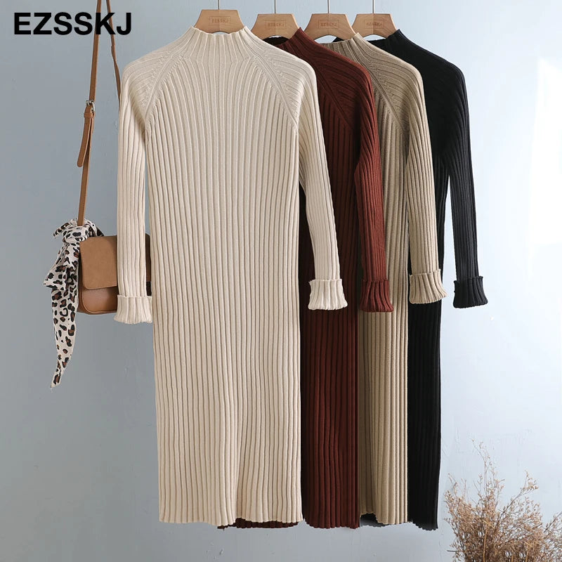 Women's Thick Knit Straight Sweater Dress — hero