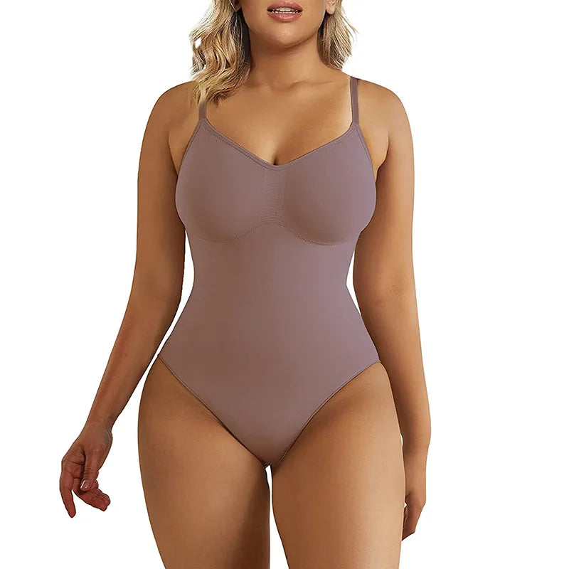 Women's Seamless Sculpting Sleeveless Bodysuit — Umber
